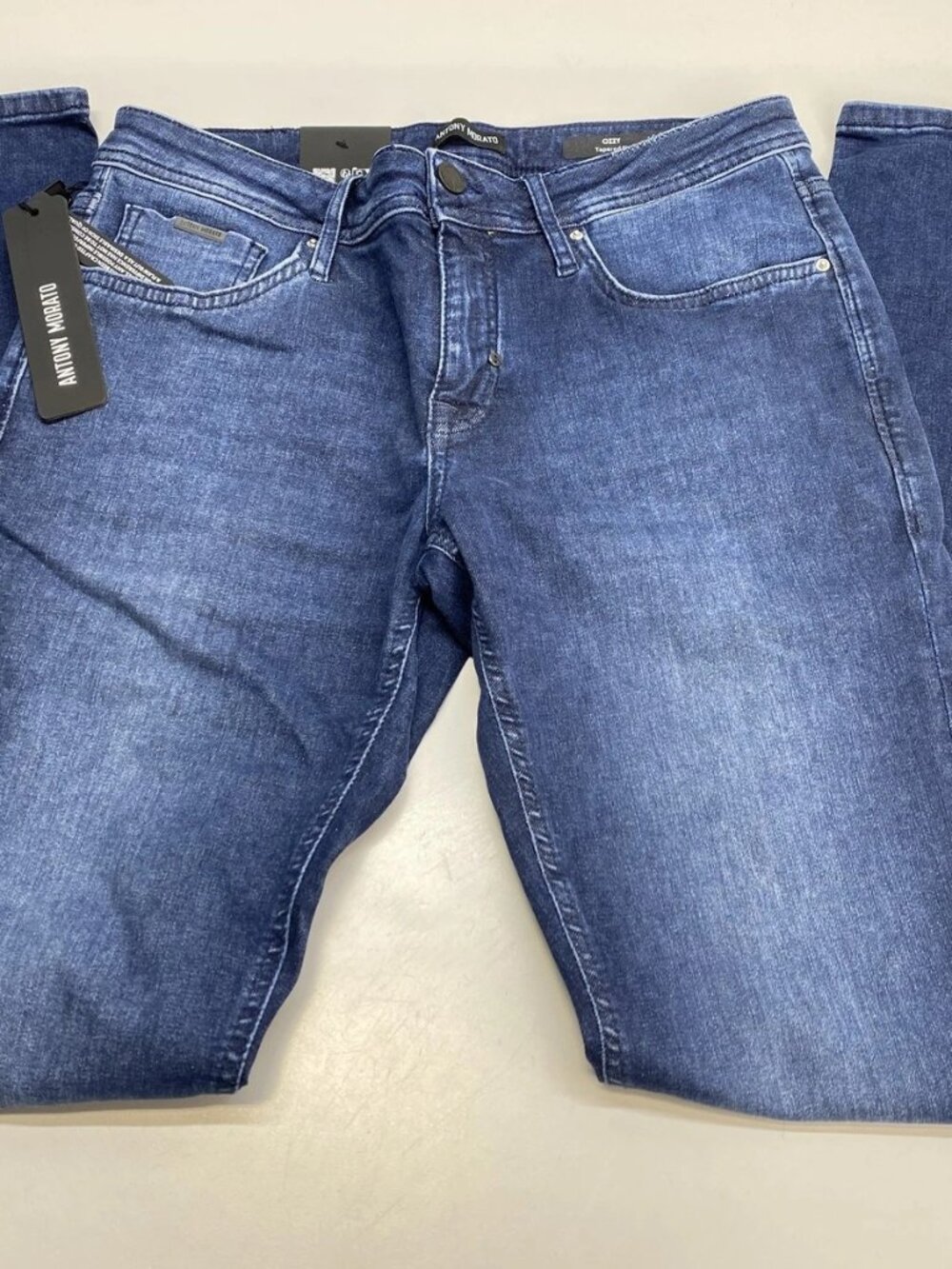 Antony Morato Mens Jean Blue Size 32 Ozzy Tapered Fit Slim Denim Cotton Blend